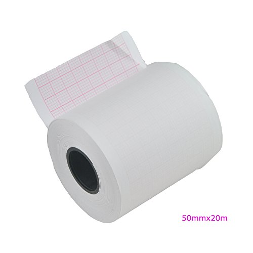 Denshine 2 Rolls Thermal Print Paper for Patient Monitor, Vital Signs Monitor Printer Paper Width 50mm/1.97", Length 20m/787.4"
