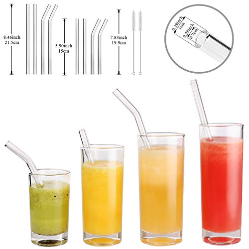 MELLIEX Glas Strohhalm Wiederverwendbar Glas Trinkhalme Eco Nachhaltige Strohhalme Für Cocktail Smoothie Tee, 8er Set… – Bild 5