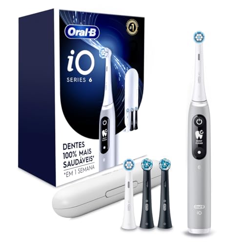 Oral-B Escova de Dente Elétrica iO6, 1 Cabo + 4 Refis + Carregador Bivolt + Estojo