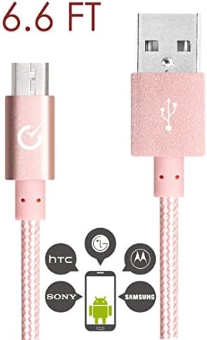 Micro USB cable for Android (2m Rose Gold)