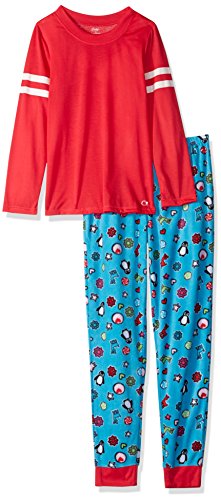 Candie s big girls  cozy pj set, red/turquoise, s