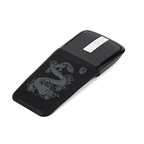 2.4G Arc Mouse Dragon Totem Foldable Wireless USB Optical Mice Curve Turn On Flatten Turn Off Suitable for PC Laptop - AH86