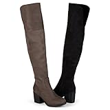 Brinley Co. Womens Regular and Wide-Calf Round Toe Faux Suede Tall Boots