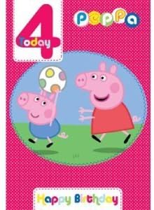 Large Peppa Pig Age 4/4th Happy Birthday Card