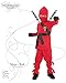 Underwraps Costumes Big Boy's Children's Red Ninja Costume, Medium 6-8 Childrens Costume, red, Medium