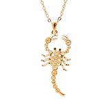 Spinningdaisy Gold Plated Crystal Moving Tale Scorpion Necklace