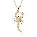 Spinningdaisy Gold Plated Crystal Moving Tale Scorpion Necklace