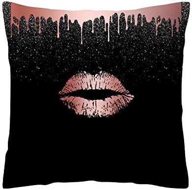 BANAA Sofa Cushion Cover, Soft Pillowcase Rose Black Gold Square Bedding Cover Home Decoration Decorative Bedding Set Furniture Accesory