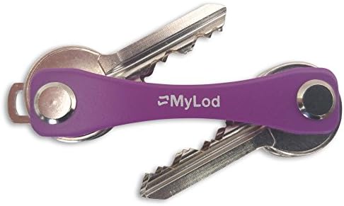 Compact Key Holder by Mylod Best Smart Holder Extended Keychain Organizer Made of Lightweight Aluminum Alloy Holds 2-8 Keys Premium Quality (Purple)