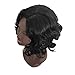Clearance 11 inch Strongly Scalable Black Wave Bob Curly Brazilian Wigs For Black Women Full Rose Net (1 Wig, Black)