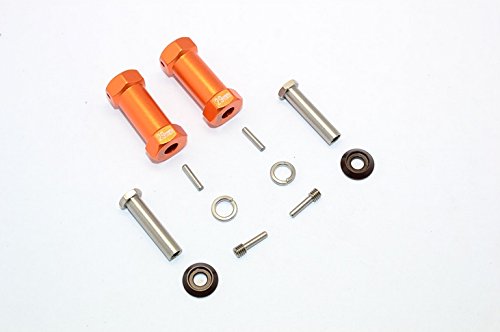 Axial RR10 Bomber Upgrade Parts Aluminum Wheel Hex Adapters 29mm Width (Use For 4mm Thread Wheel Shaft & 5mm Hole Wheel) - 1Pr Set Orange