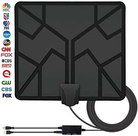 2019 Newest 50 Miles Range HDTV Antenna, TV Antenna Indoor Amplified Digital HD Antenna Free Channels with 4K 1080P High Definition Antenna Signal Booster, Long Coax Cable - High Reception