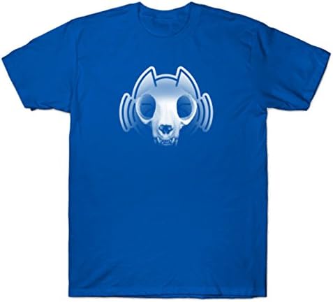 GUOHENG Men's Death to Feral Audio Cat Skull Funny Tshirt Royal Blue Large