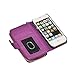 Pooqdo (TM) 2015 Newest Magnetic Zip Flip Wallet Leather Card Case Cover for Iphone 5 5g 5s (purple)