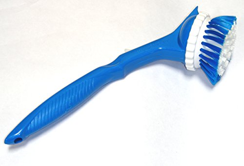 2 Brush Combination Deal â€“ Imported From Germany Long Handled Dish Brush with Trigger Release Liquid Dish Detergent Dispenser and Spinning Brush Cleans Bottom of Mugs or Drinking Glasses Easily