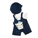 MagiDeal White T-shirt Shoulder Strap Pants Hat Outfit for 17inch Zapf Baby Born Doll