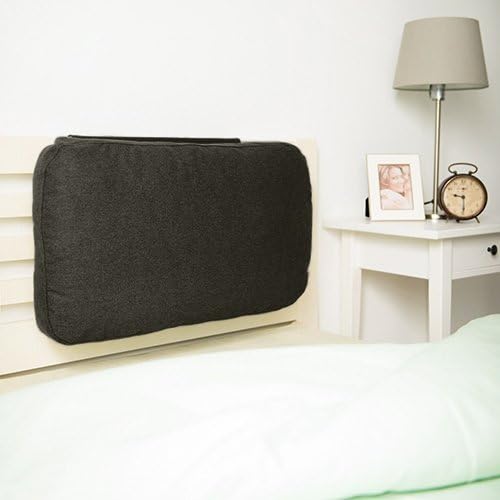Matching Bedrooms Latte Wool Effect Weighted Headboard | Back Neck Head Support | Foam Filled | Soft Comfy Bedding | Home Bedroom (Graphite)