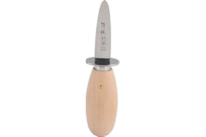 Yosoo Health Gear Oyster Shucking Knife Labor Saving Stainless Steel Shell Shucker with Comfortable Wooden Handle, for Openin
