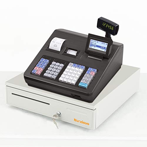 Cash Register Drawer -Nurxiovo 16 Inch Money Box 5 Bill 8 Coin Money Tray Lock/POS Machine for Point of Sale (POS) System RJ11/RJ12 Interface/Open with Key(Grey)