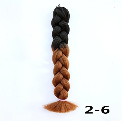 Angelbabyhair Ombre Kanekalon Braiding Hair 24'' 100g Synthetic Two Tone High 1 Piece(1B Brown Color )
