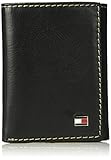 Tommy Hilfiger Men's RFID Blocking Leather Logan Extra Capacity Trifold Wallet, black, One Size