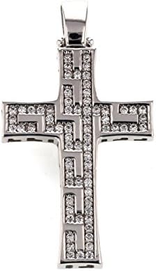 14 K Gold Pendant Cross 585 gold pendant cross with zirconia K032