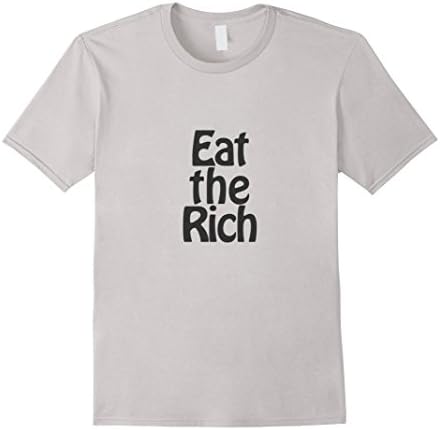Mens Disturbed Design: Eat the Rich T-Shirt XL Silver