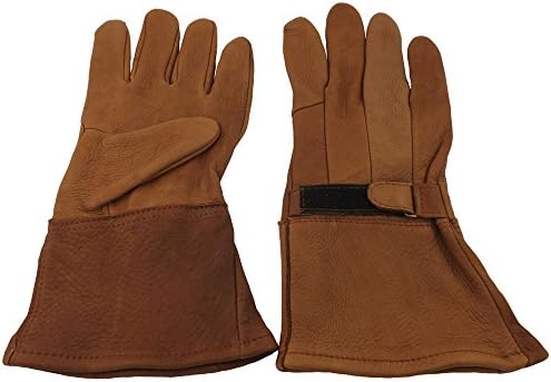 Napa Deerskin Classic Motorcycle Style Gloves with Thinsulate Lining (Brown, X-Large)