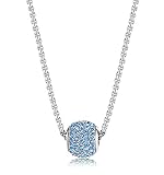 LOYALLOOK Stainless Steel Birthstone Charm Beads Necklace for Women 18