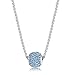 LOYALLOOK Stainless Steel Birthstone Charm Beads Necklace for Women 18