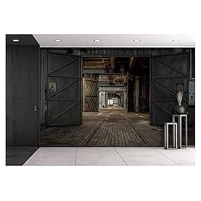 Large Industrial Door in a Factory - Removable Wall Mural | Self-Adhesive Large Wallpaper - 66x96 inches