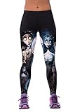 Timemory Womens Corpse Bride Movie Printed Athletic Ankle Tights One Size