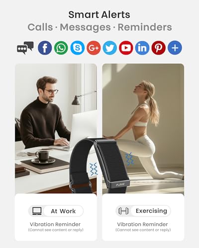 Smart Bracelet, Health Fitness & Activity Tracker with All-Day Continuous Heart Rate/Blood Pressure Monitor, Sleep Tracker, 170+ Sport Modes, 60 Day Battery & Free App, IP68 Smart Band for Android IOS