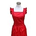 Hyzrz Lovely White Retro Lady's Aprons for Women's Cake Kitchen Fashion Cook Apron Chic with Pockets for Gift Chic 100% Cotton (Red)
