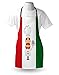 Lunarable Italian Flag Apron, Colorful Caricature Chef Smiling Cuisine Traditional Mediterranean Diet, Unisex Kitchen Bib with Adjustable Neck for Cooking Gardening, Adult Size, Green Red