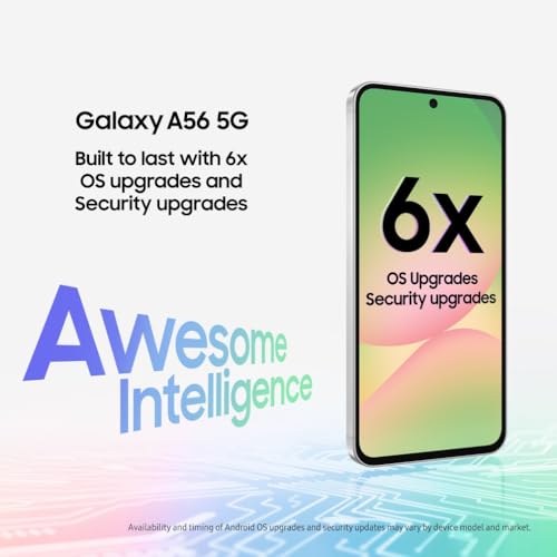 Samsung Galaxy A56 5G Smartphone, Awesome Intelligence, 8GB RAM, 256GB Memory Storage, 50MP Camera, Awesome Graphite, 3 Year Samsung Extended Warranty (UK Version)