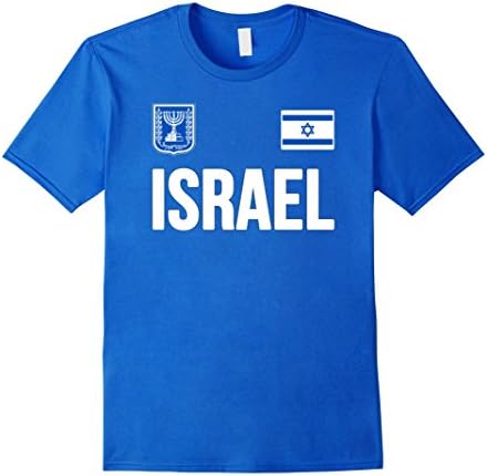 Men's ISRAEL T-shirt Israeli Flag Tee Souvenir Travel Vacation 2XL Royal Blue