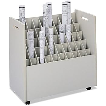 Safco Products Mobile Roll File, 50 Compartment, Putty