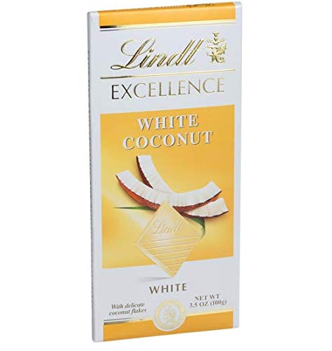 LINDT EXCELLENCE WHITE COCONUT CHOCOLATE 3.5OZ