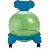 Gaiam Kids Balance Ball Chair - Classic Children's Stability Ball Chair, Alternative School Classroom Flexible Desk Seating f