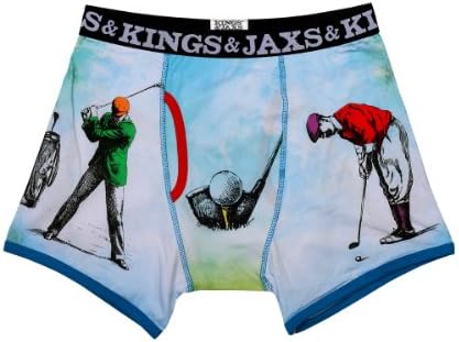 Kings and Jaxs Men's Bogey Boxer Briefs (Blue, Medium)