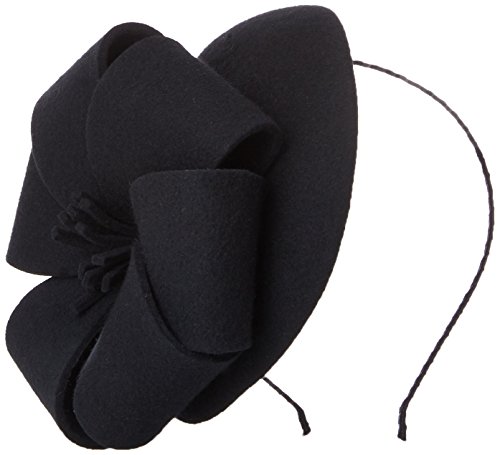 San Diego Hat Company Women's Derby Dress Wool Felt Fascinator Hat with Bow Detail, Black, Total Units