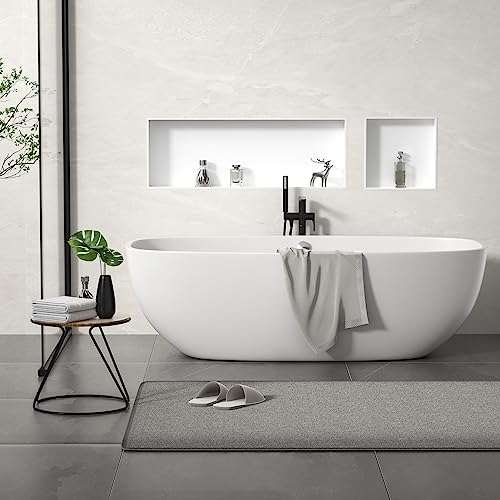 Bernkot White Shower Niche 304 Stainless Steel 90 x 30 x 10 cm Wall Niche No Tile Required via Mounted Installation