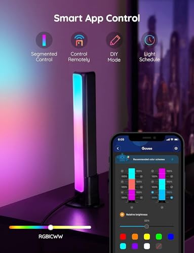 Govee LED Light Bars, Smart WiFi RGBIC TV Backlight, Gaming Lights with Scene and Music Modes, Play Light Bar for PC, TV, Room Decoration, Work with Alexa & Google Assistant