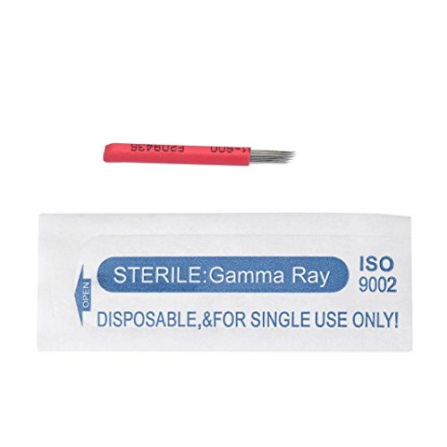 Tattoo Pen Needles,Muxika 10pcs Permanent Makeup Manual Oblique Eyebrow Tattoo Microblade Needles 19 Round