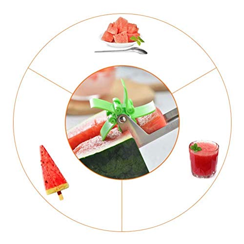 6PACK Melon Stainless Steel Windmill Watermelon Slicer - Melon and Cantaloupe Fruit Slicer, Carver, Cutter, Knife - Carving and Cutting Tools for Home, Professional Restaurant Chefs - Easy Grip Kitchen Gadgets
