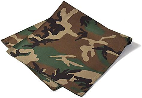Daily Basic Camouflage Bandana 100% Cotton - 22 inches - Bulk Wholesale Packs (36 Pack)
