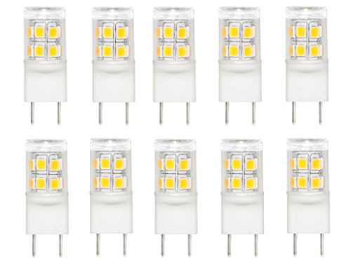 CBconceptUL-Listed, G8 LED Light Bulb (Shorter 35mm Length), 10-Pack, 2 Watt, 220 Lumen, NOT Dimmable, Pure White 6000K, 360° Beam Angle, 20W Equivalent, JCD Halogen Replacement Bulb