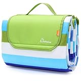 WolfWise 79″x79″/59″ XXL Picnic Blanket Extra Large Fleece Beach Mat with Waterproof Backing Anti Sand