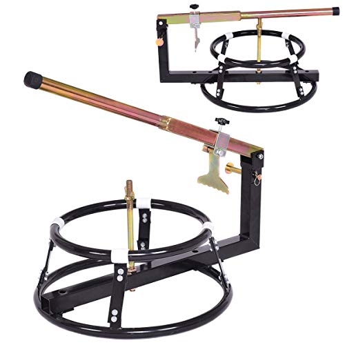 Goplus Tire Changer Stand, Change Tyre Wheel for 16" Rims or Larger Bicycle Motorcycle, Adjustable Tire Changing with Bead Breaker (Black)